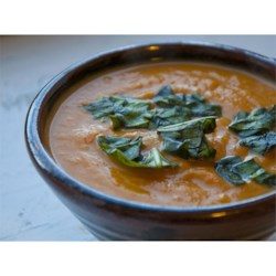 Spicy Thai pumpkin and coconut soup